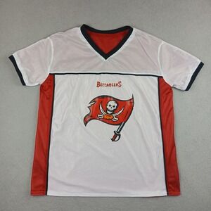 BDA NFL Flag Football Jersey Mens Large White Tampa Bay Buccaneers Play60 Mesh